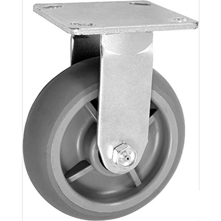 CASTERHQ 5"x2" Stainless RIDGID/Fixed Caster, Thermo Plastic Rubber Wh CB-MDSRTP5X2